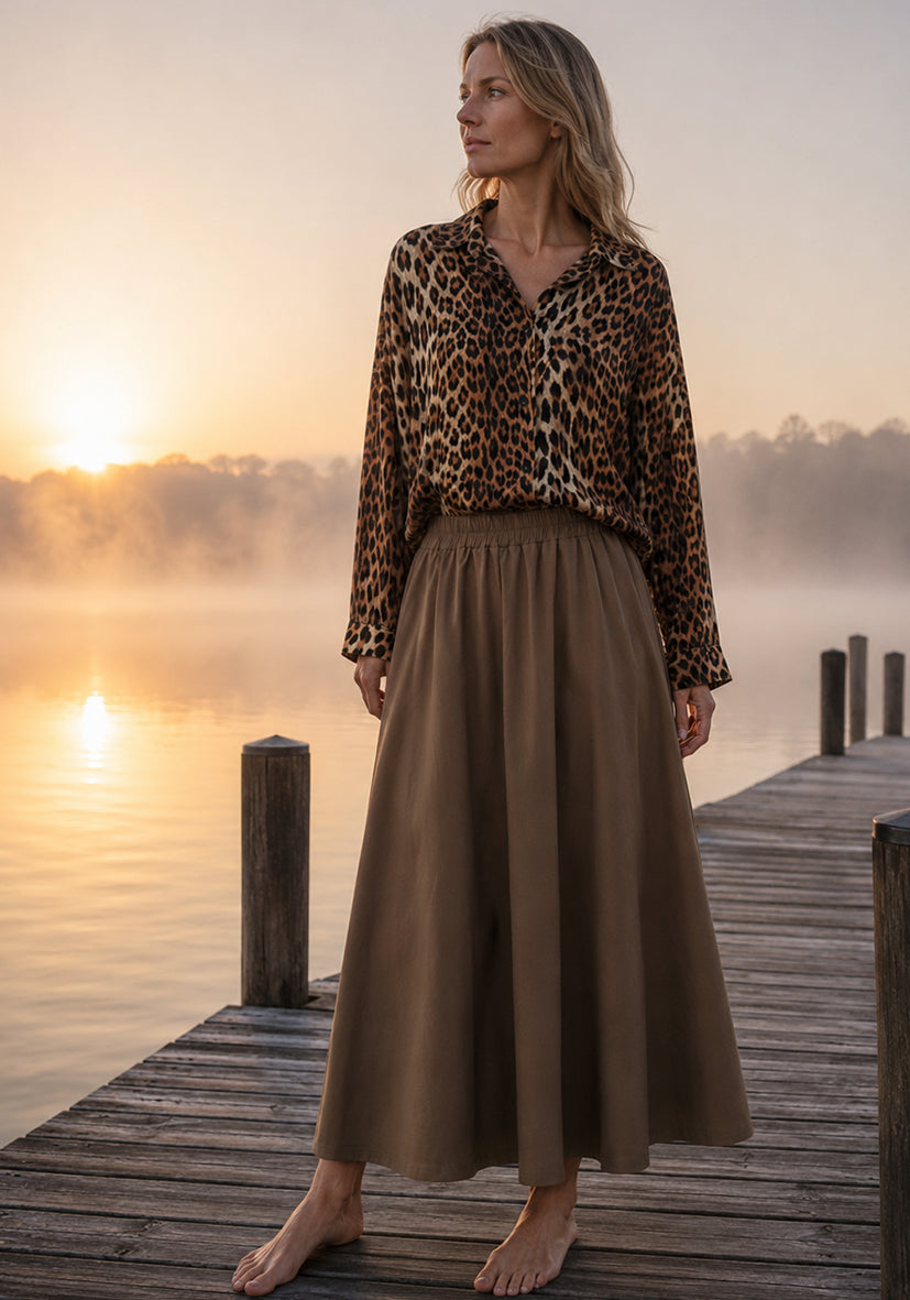 Flared Skirt - braun