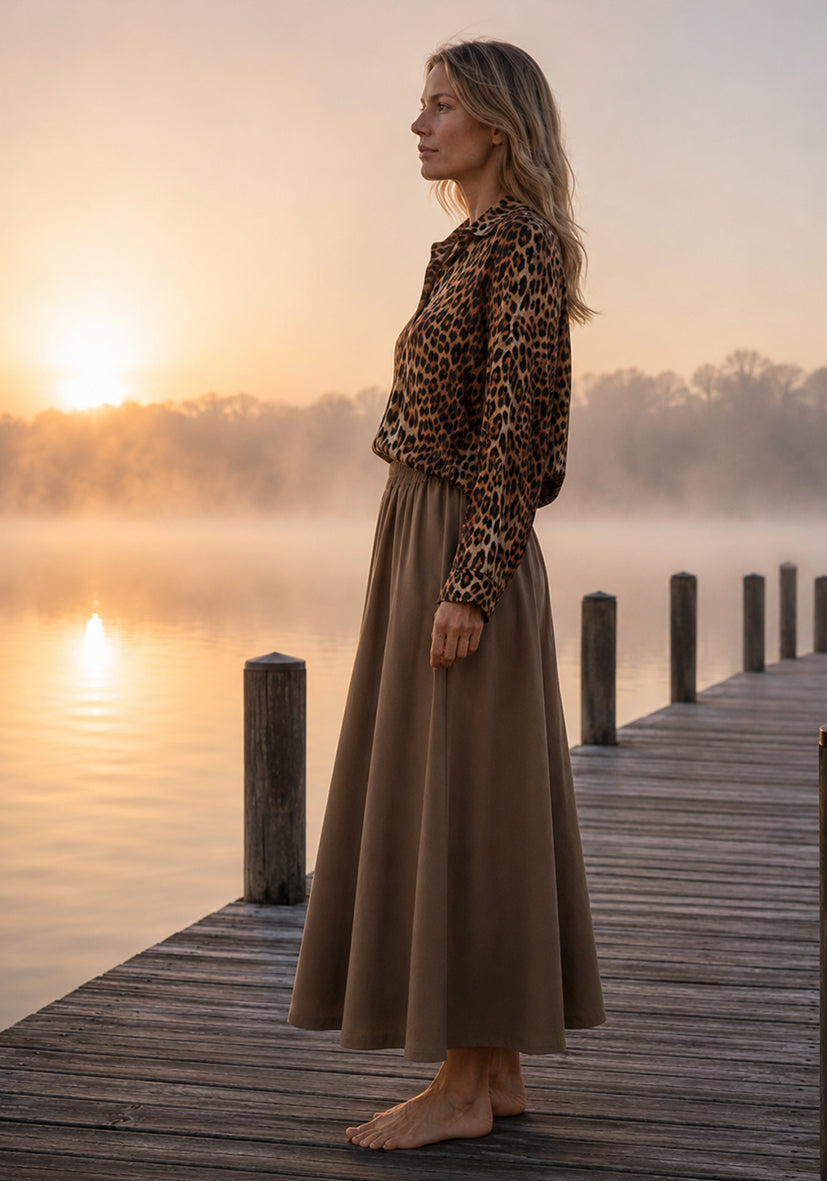 Flared Skirt - braun