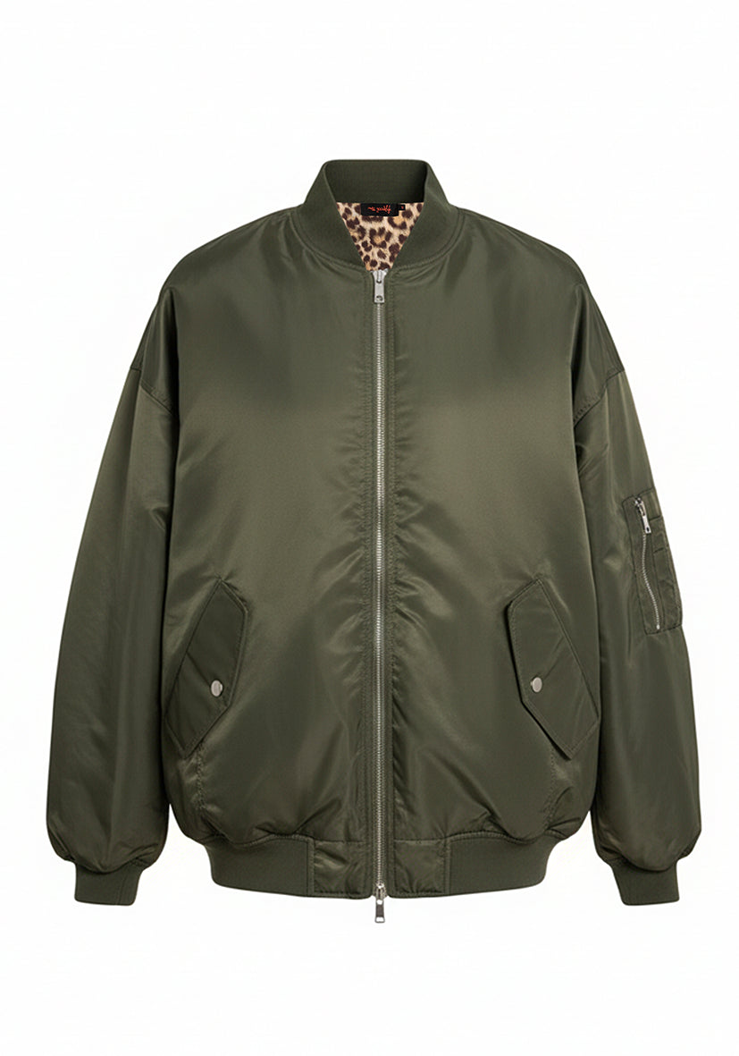 Bomberjacket Stitched Wild Heart - oliv