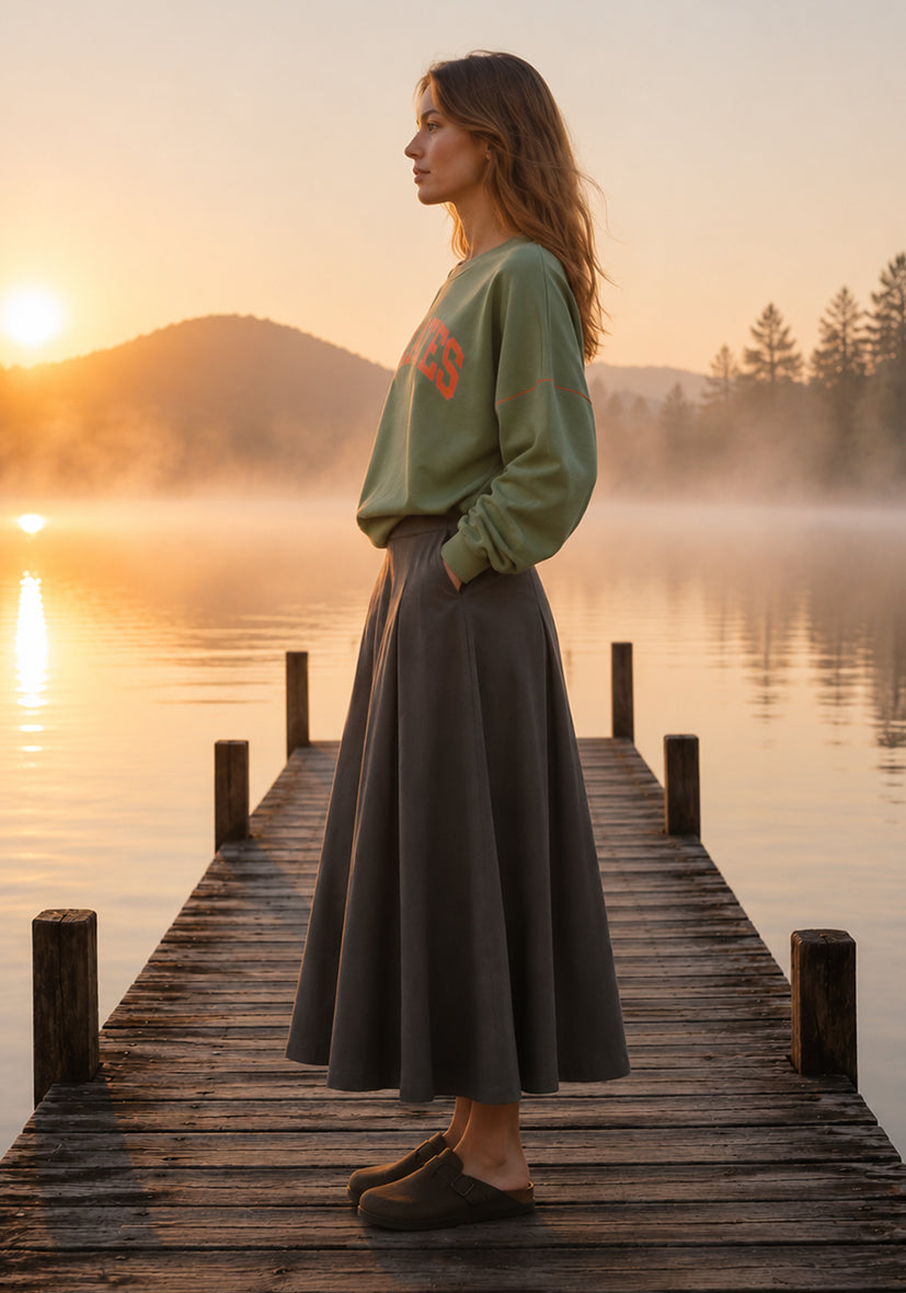 Flared Skirt - olive