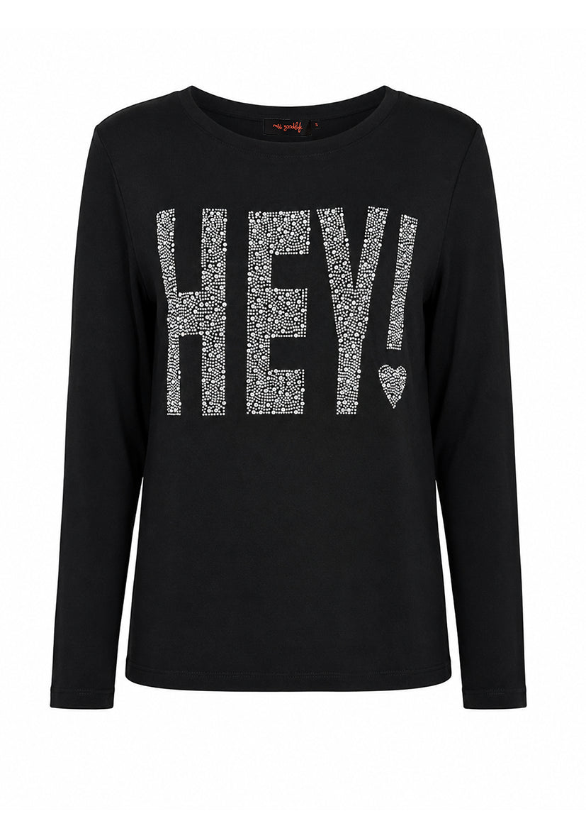 Longsleeve Hey Stone - black