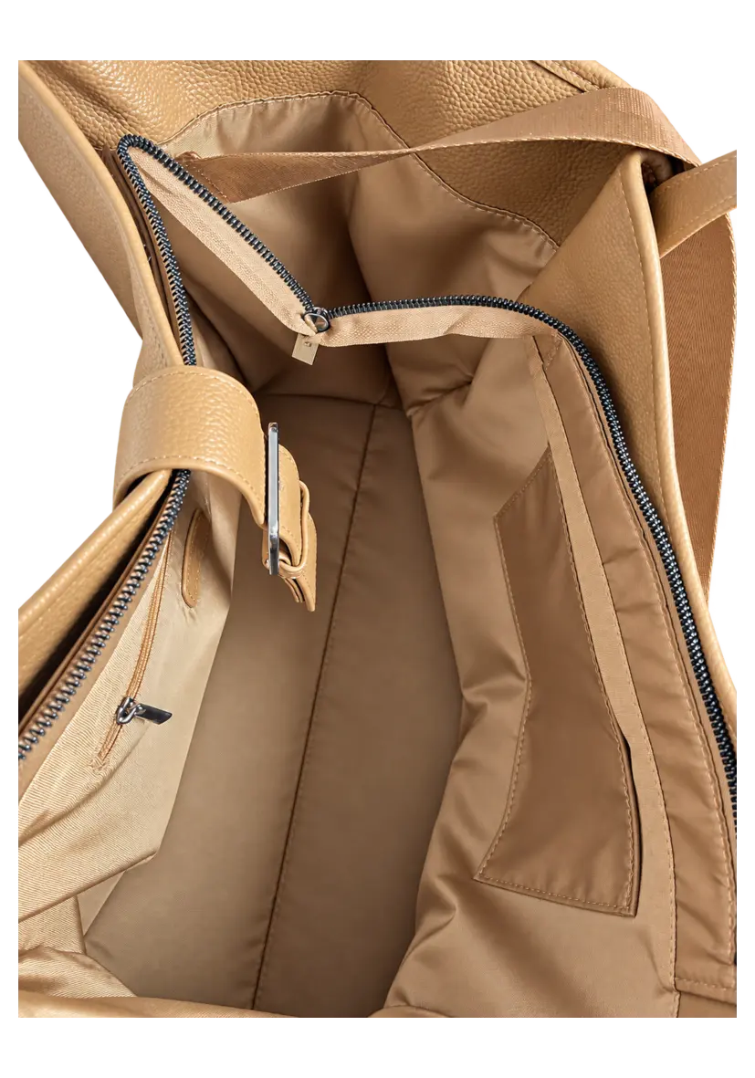 Leather Shopper Braided - Beige