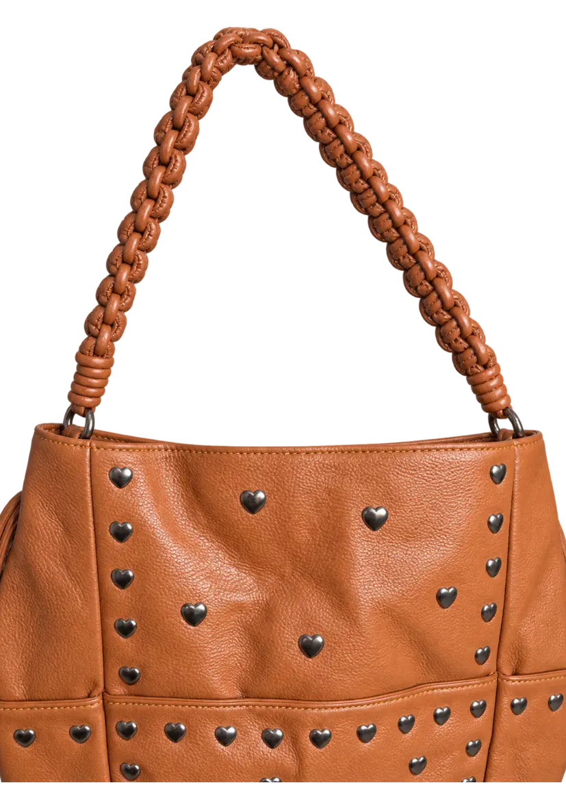 Braided Leather Bag Miss Goodlife - Braun