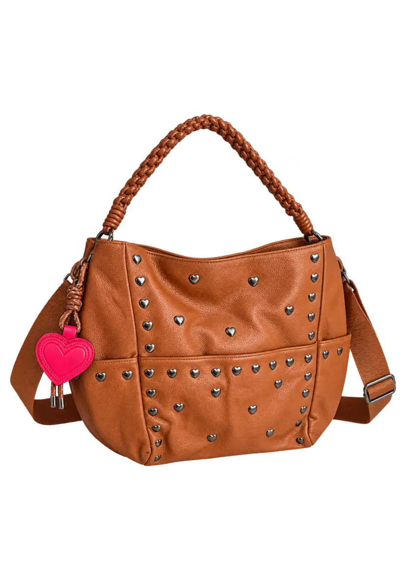 Braided Leather Bag Miss Goodlife - Braun