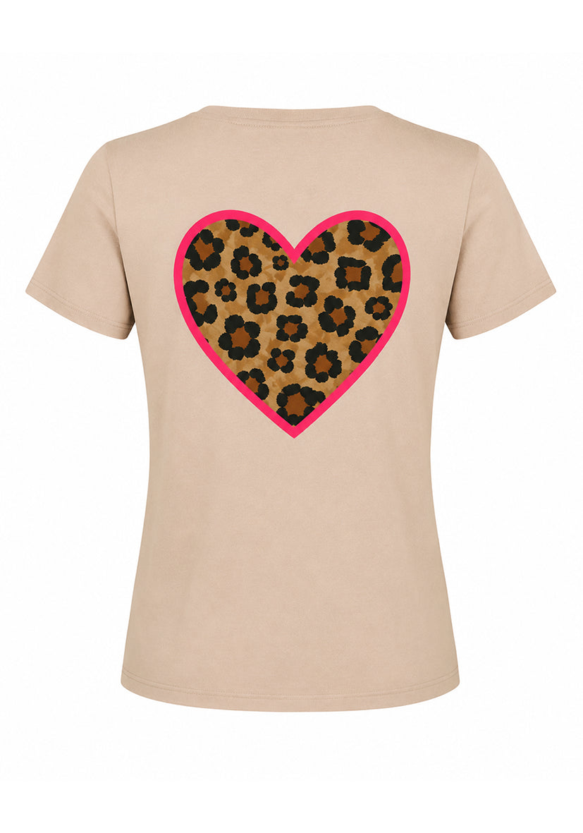 T-Shirt Roundneck XO Leo Hearts - sand
