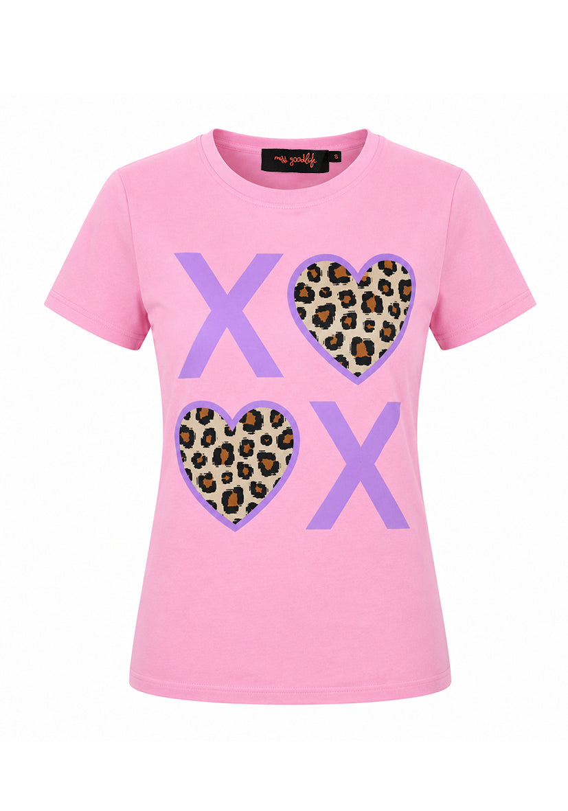 T-Shirt Roundneck XO Leo Hearts - flashrose