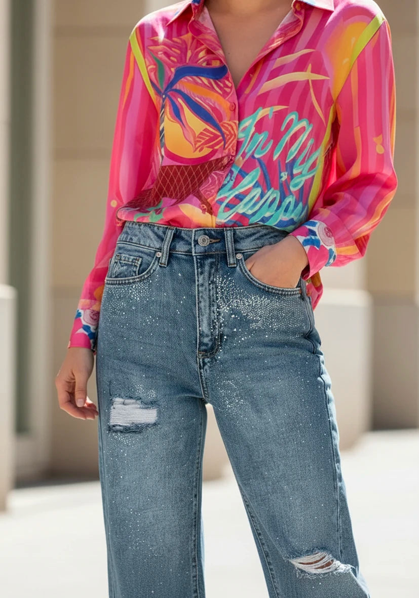 Jeans Cut Out Glitter