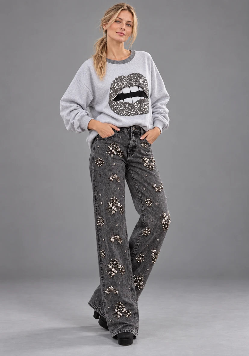 Roundneck sparkle lips