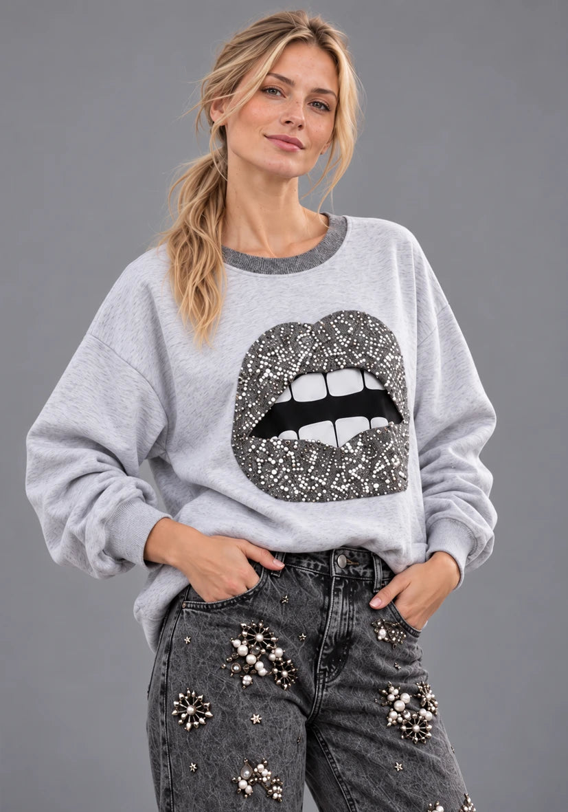 Roundneck sparkle lips