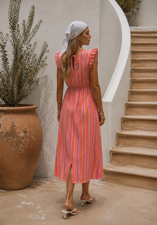 Dress Muslin Stripes - pink