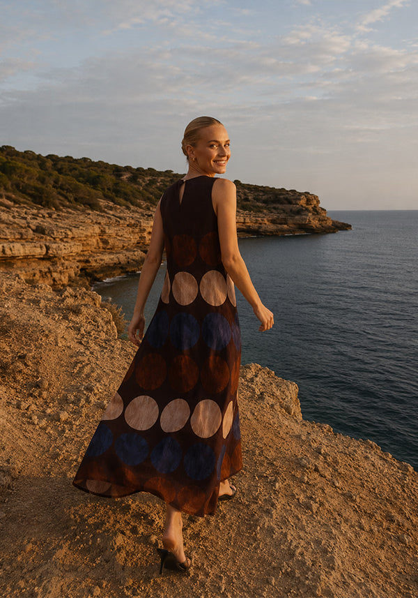Maxidress Big Dots - chocolate