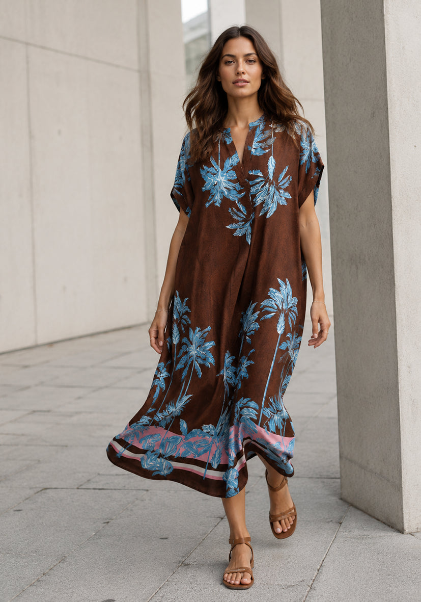 Maxidress blue Palm