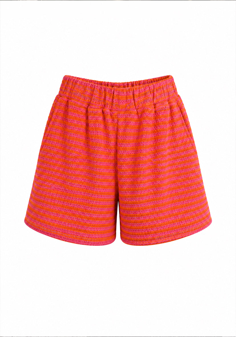 Shorts d'été à rayures - orange/rose