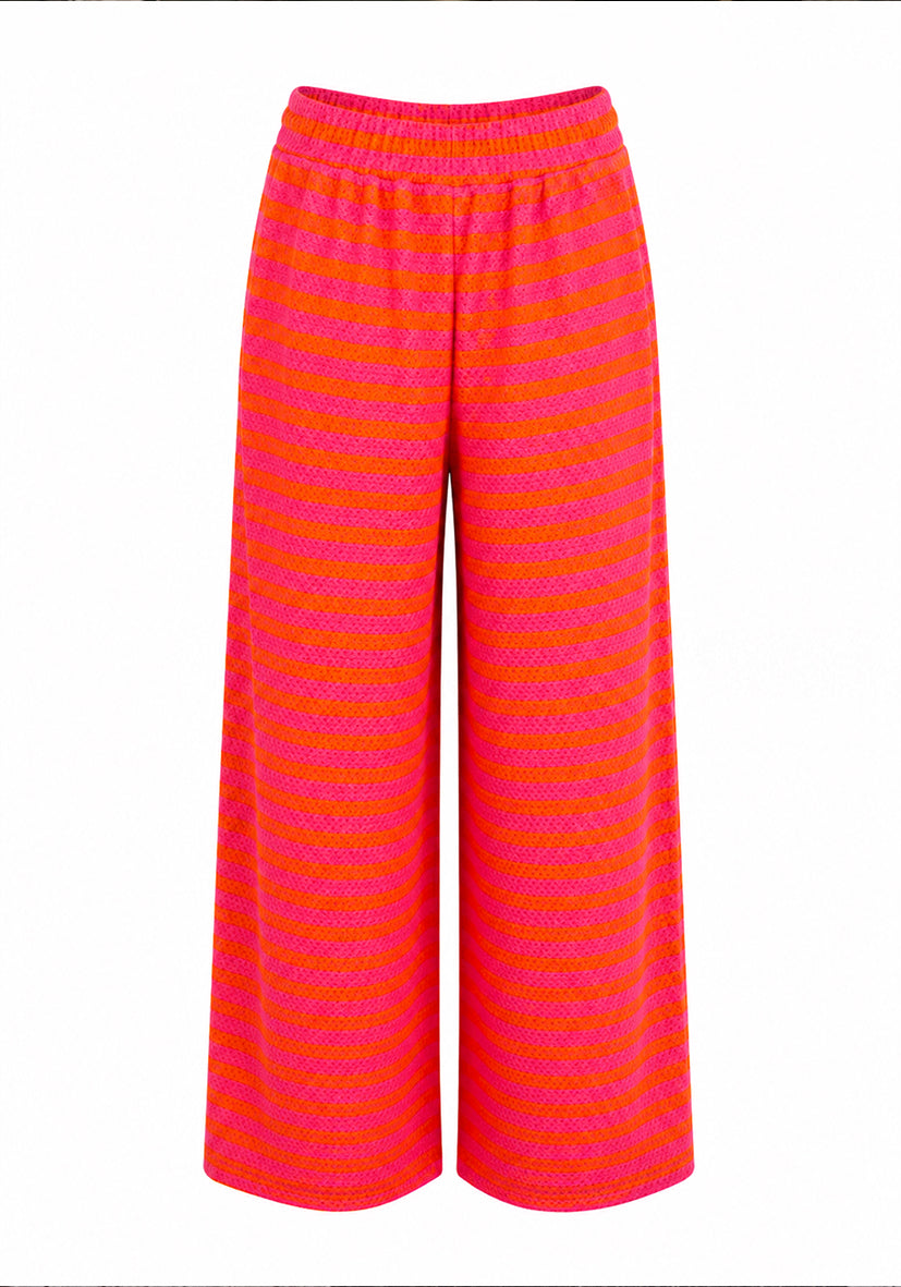 Pants summer stripes - orange/pink