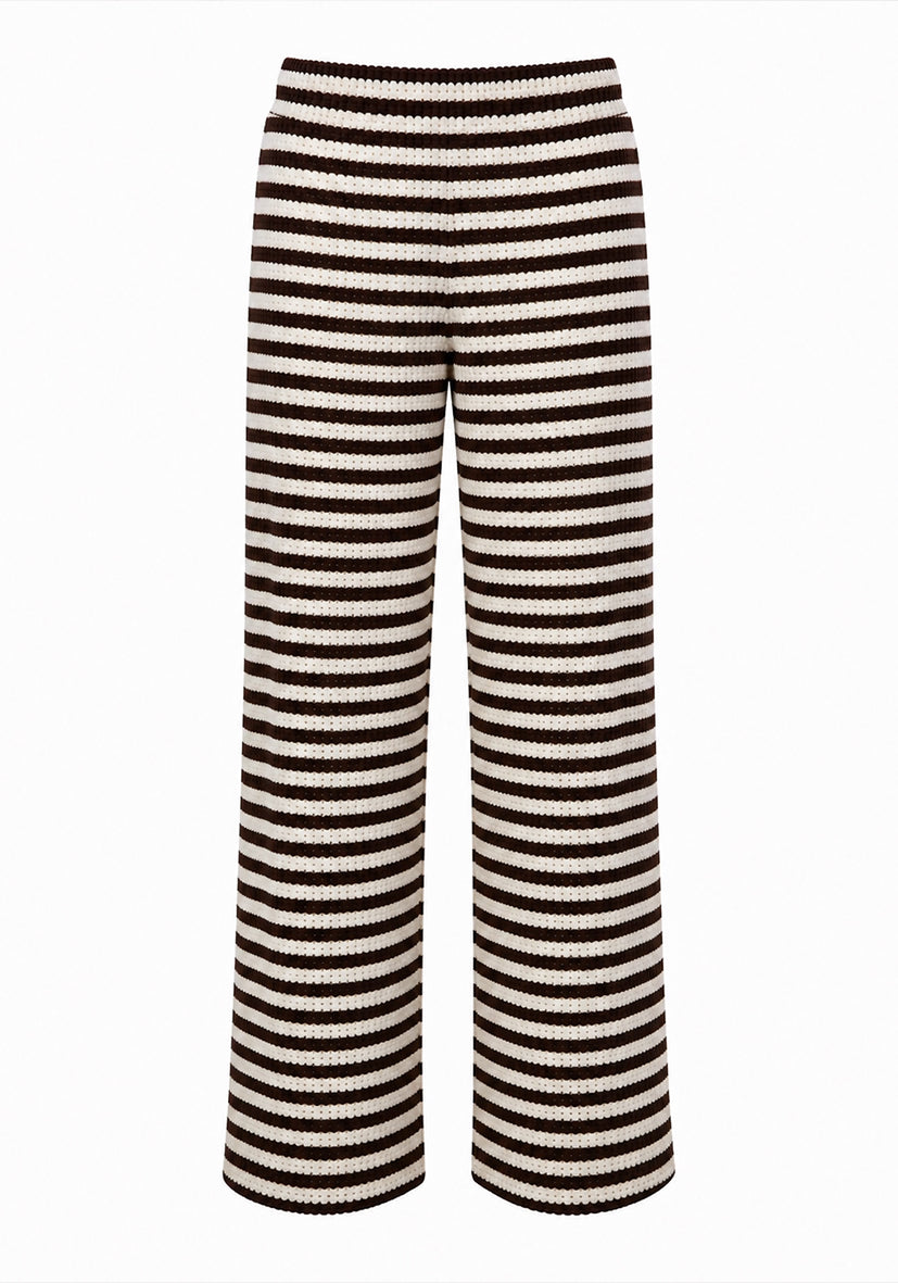 Pants summer stripes - brown