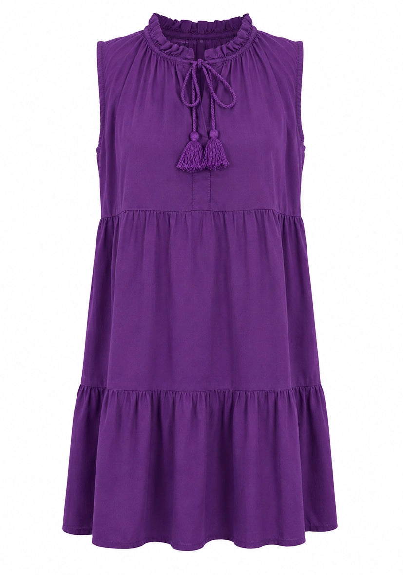 Short Dress PomPom - lila