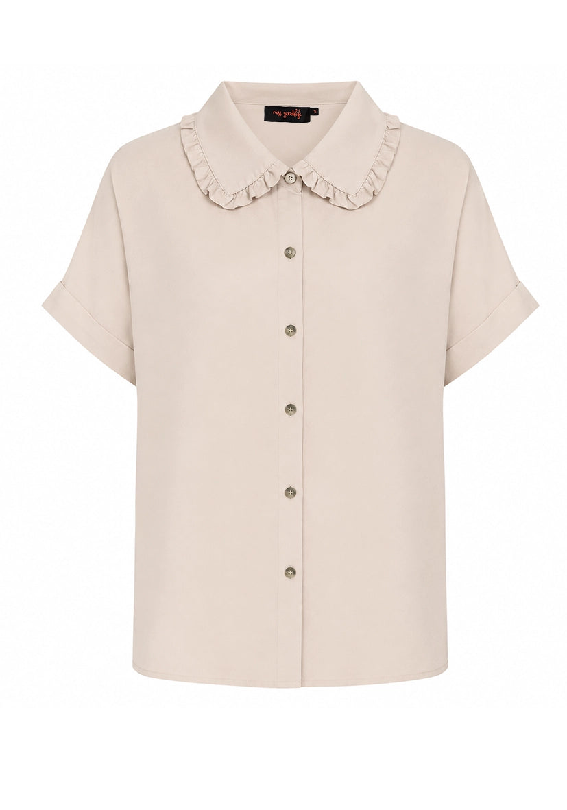 Blouse ruffled collar - offwhite