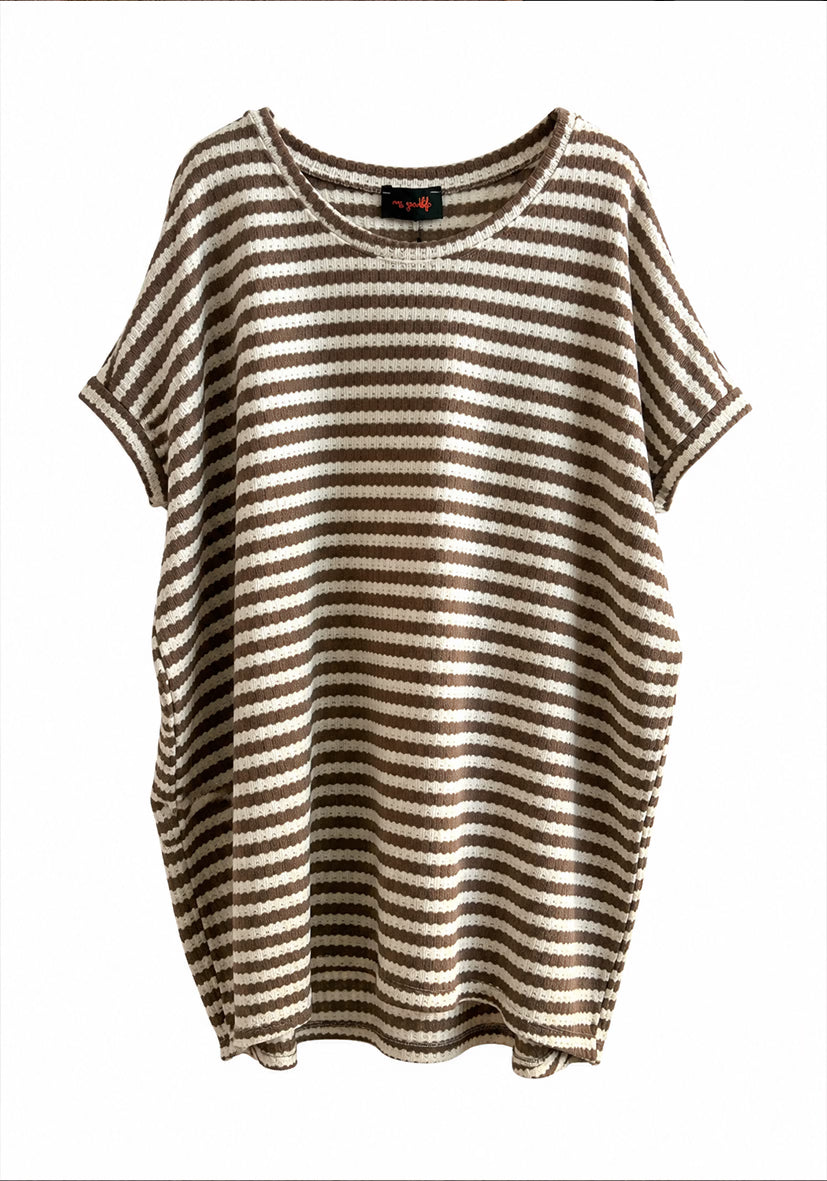 Longshirt summer stripes - brown