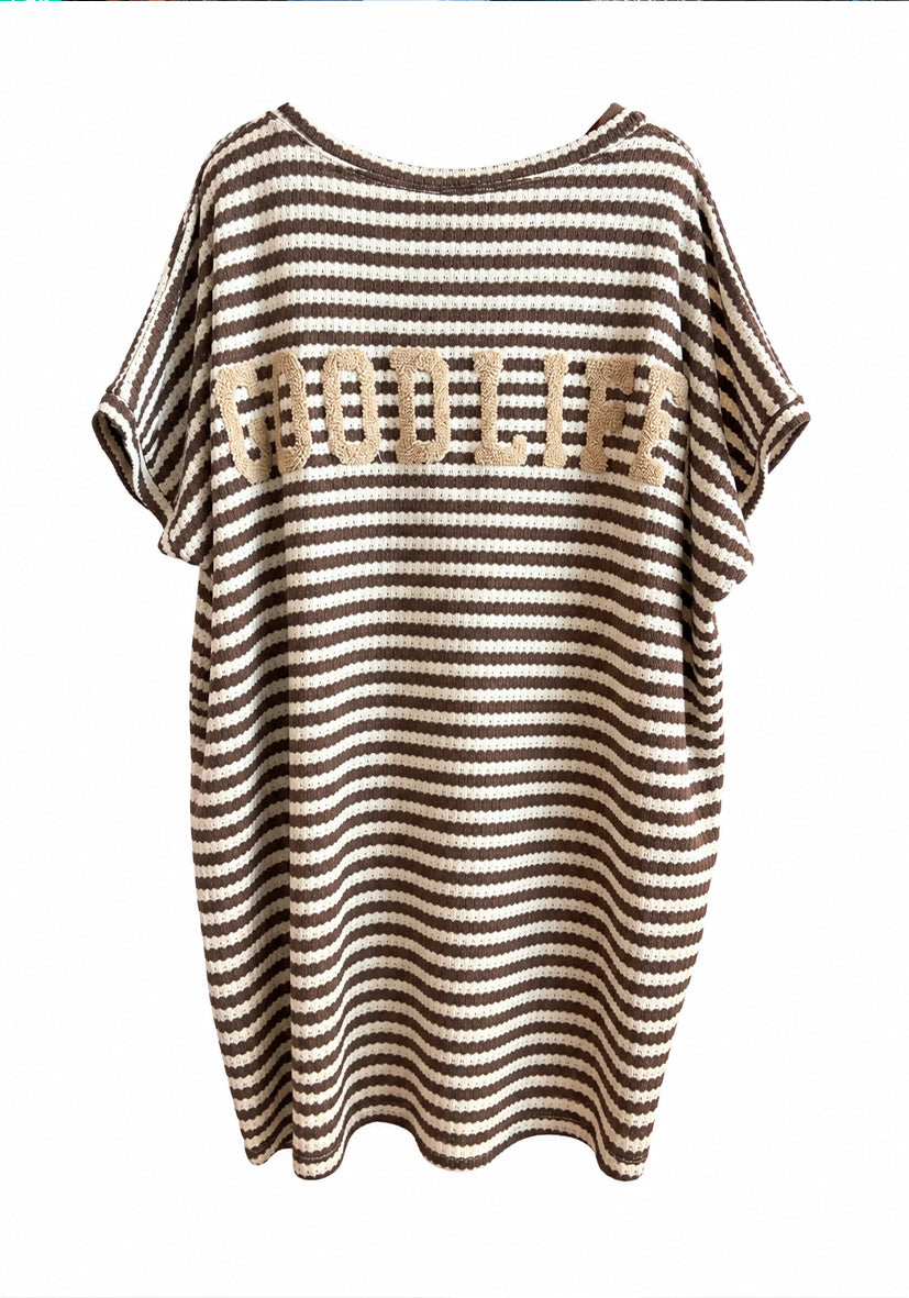 Longshirt summer stripes - brown