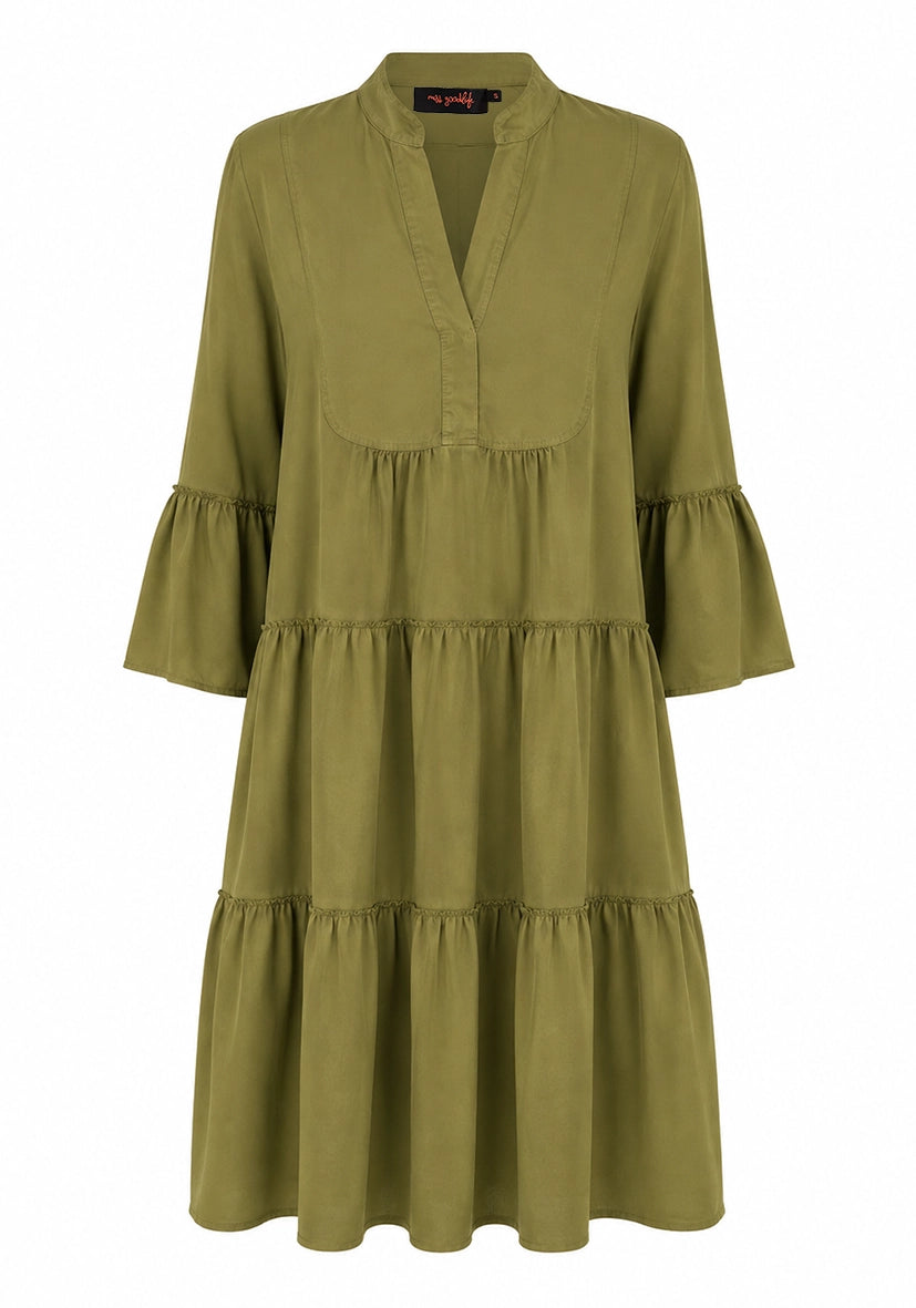 Short Dress Trumpet Arms - oliv