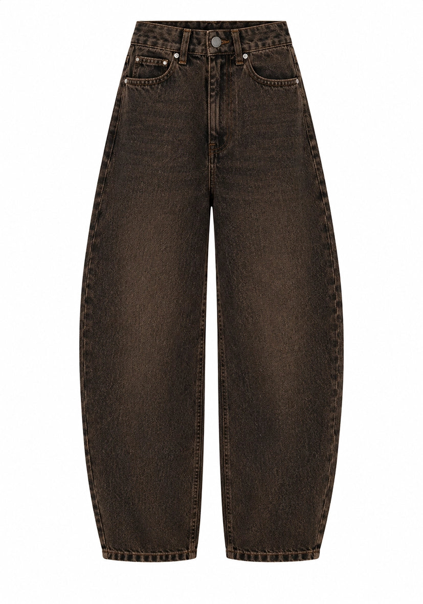 Barrel Jeans - braun