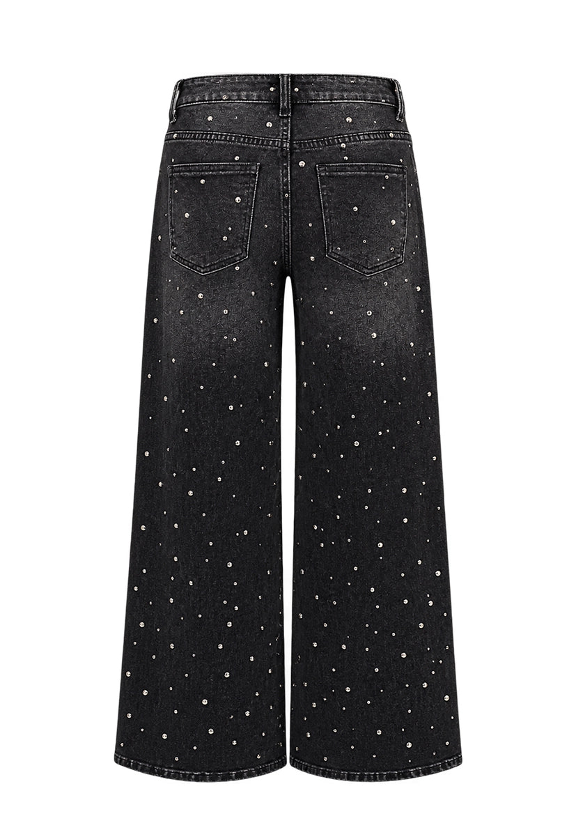 Jeans Crystal Studded - schwarz