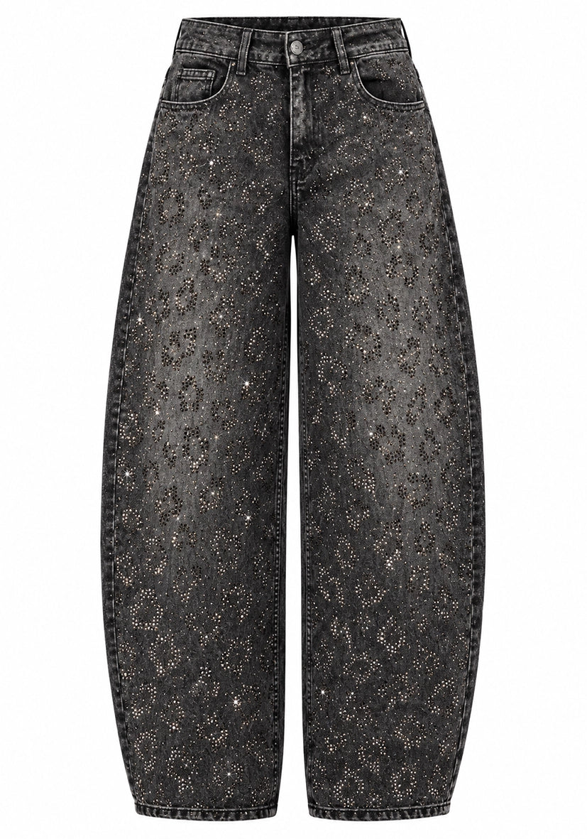 Barrel Jeans Leo Sparkle - schwarz