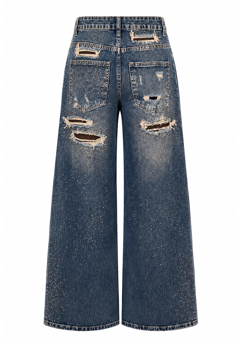 Jeans destroyed brown Sparkle