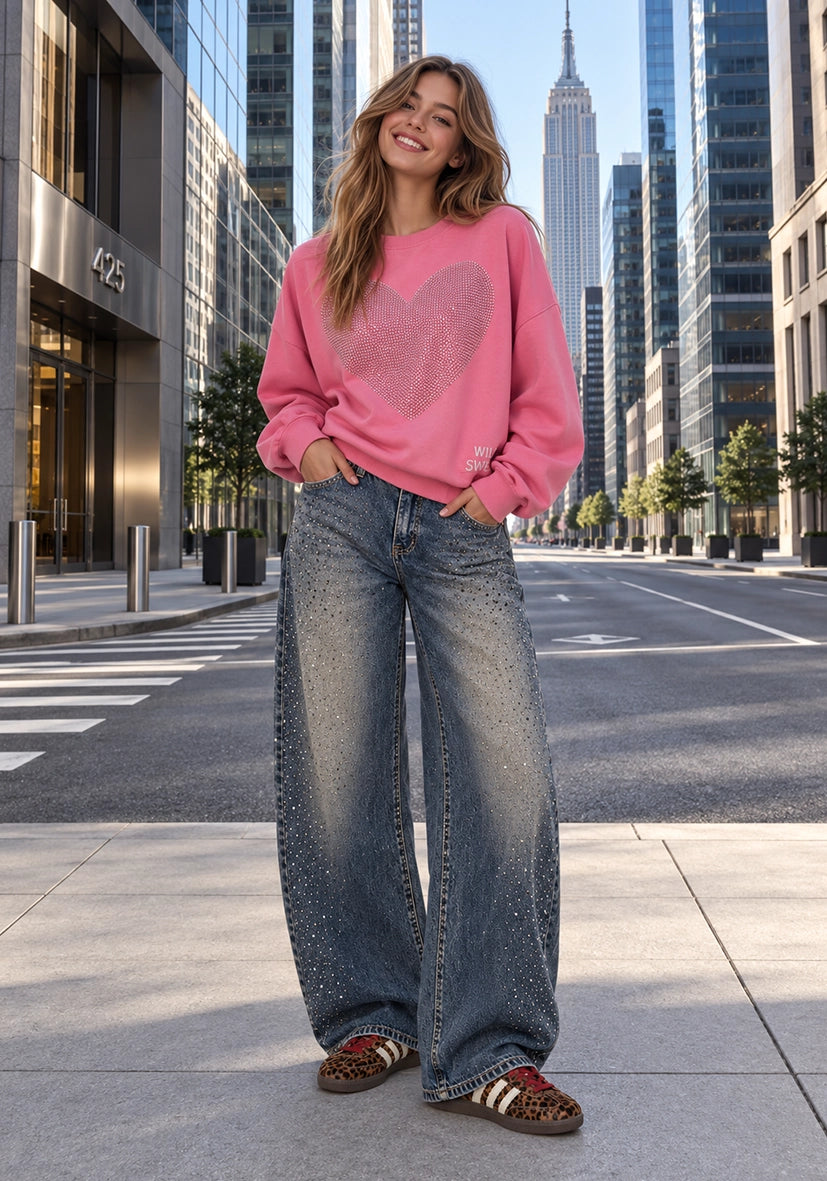 Jeans destroyed brown Sparkle