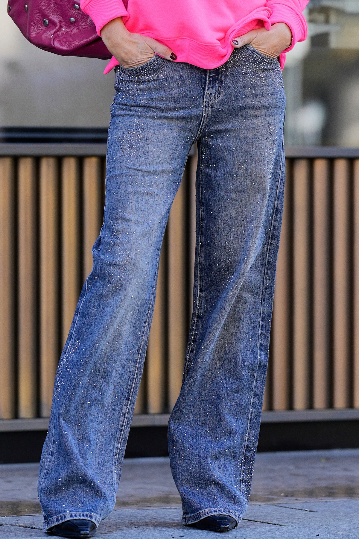 Jeans destroyed - rot Sparkle