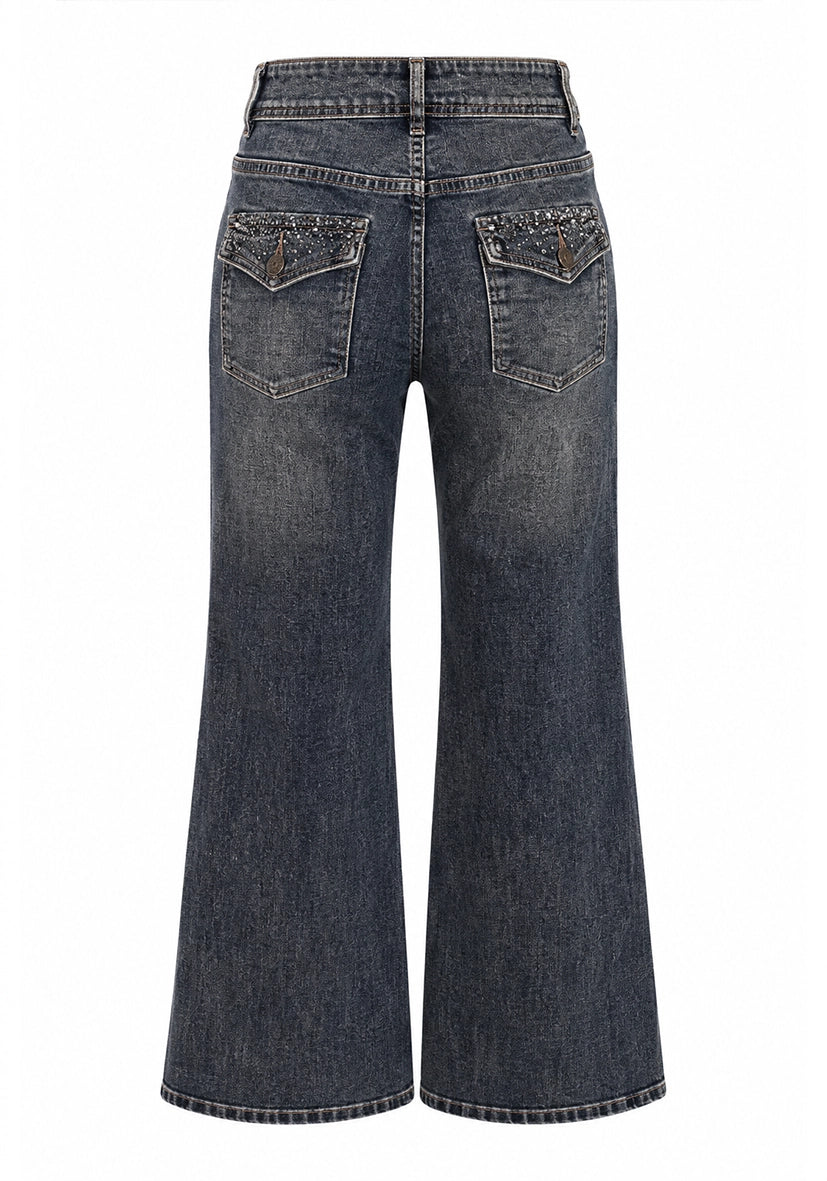 Flared Jeans Sparkle - grau