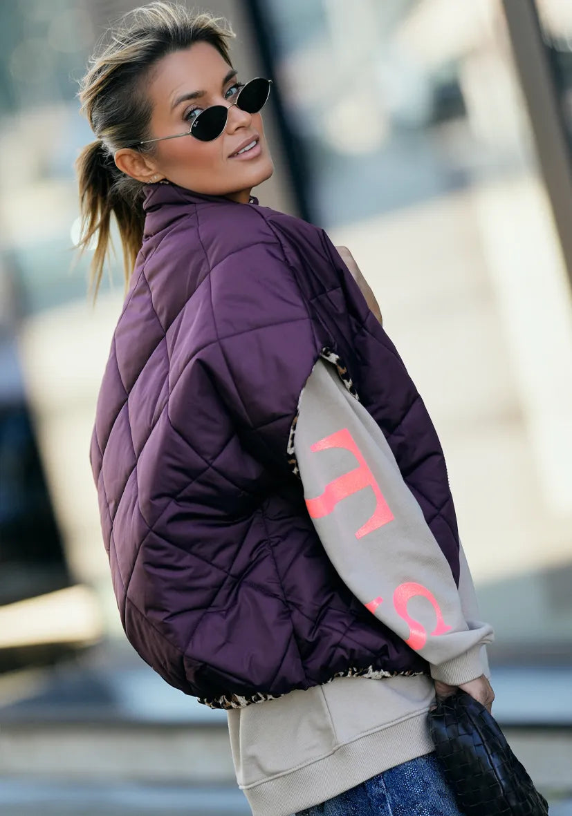 Manteau court Smile & Glow - gris