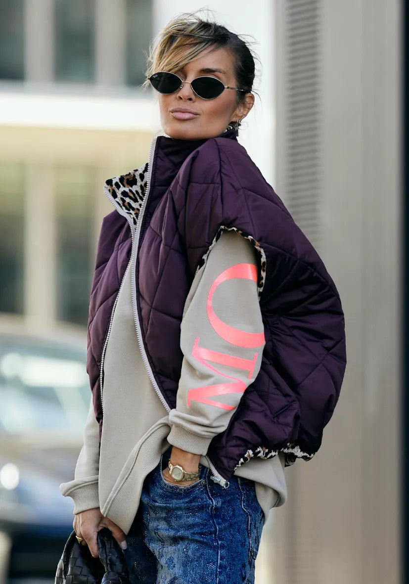 Manteau court Smile & Glow - gris