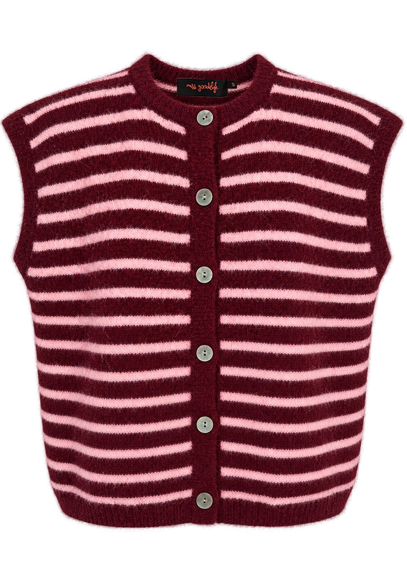 Knitvest Stripes - bordeaux