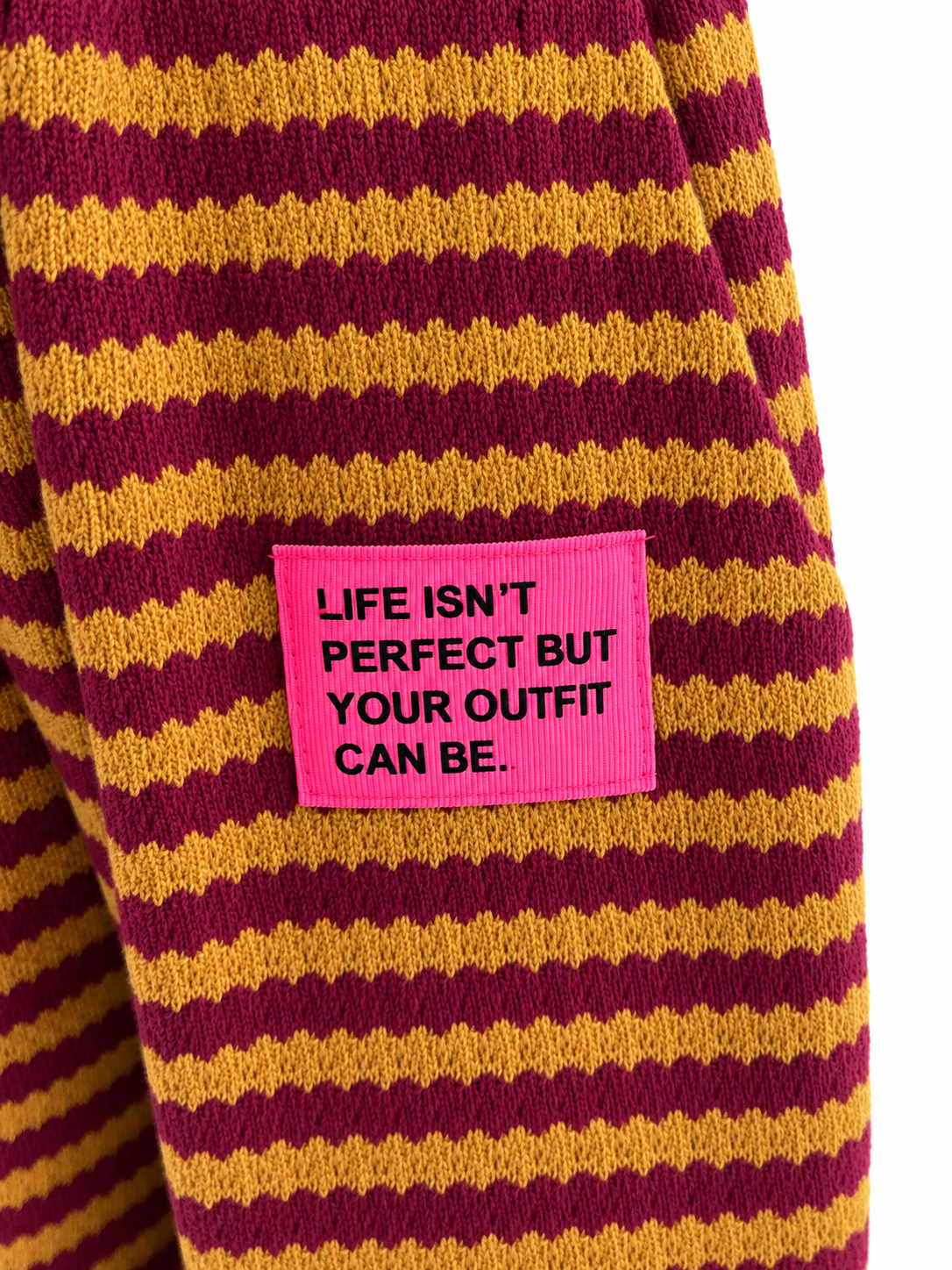 Knit Pants stripes - Plum/Gold