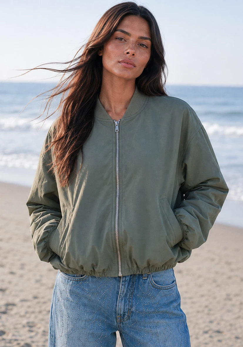 Bomberjacket Hearts Lining - olive
