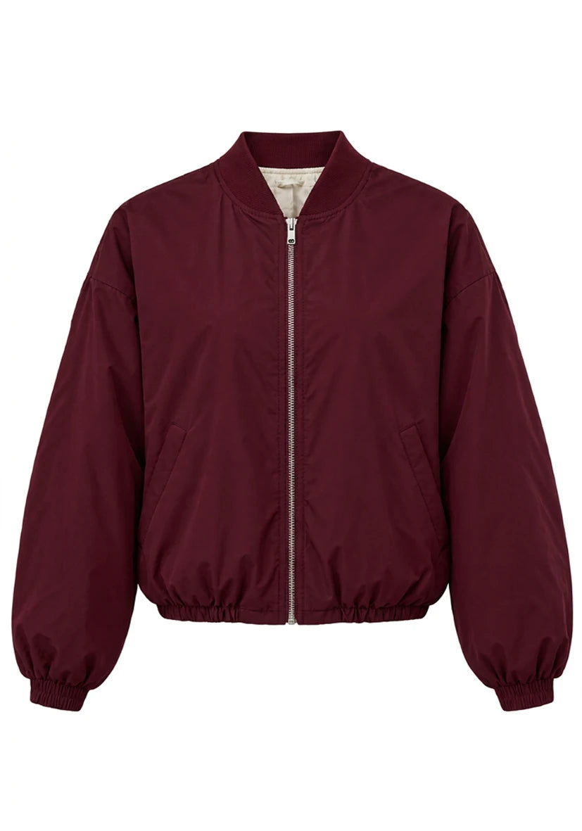 Plain bomber jacket - Plum