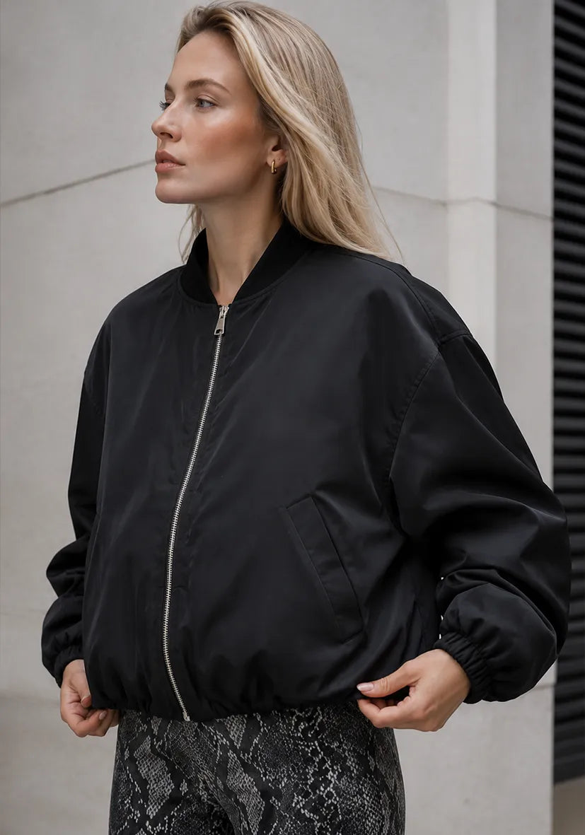 Blouson aviateur uni - Prune