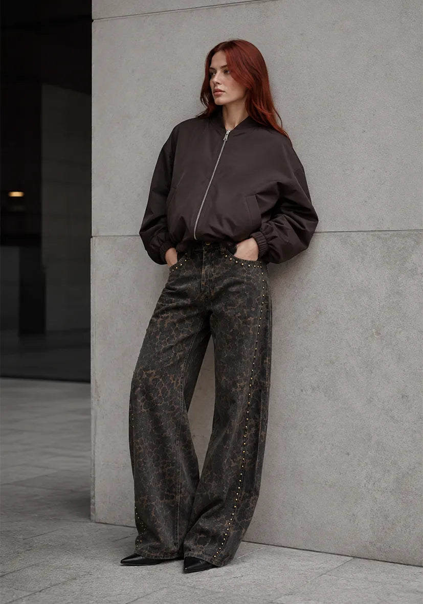 Plain bomber jacket - Plum