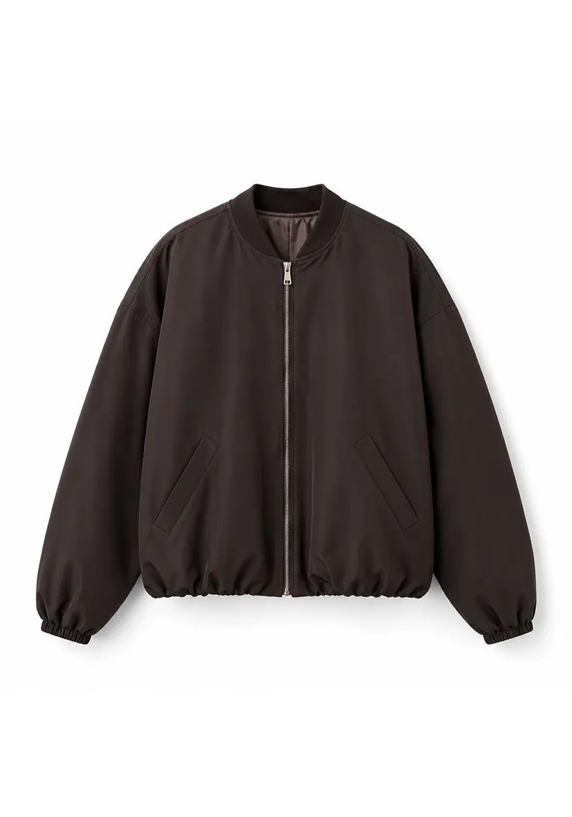 Plain bomber jacket - Plum