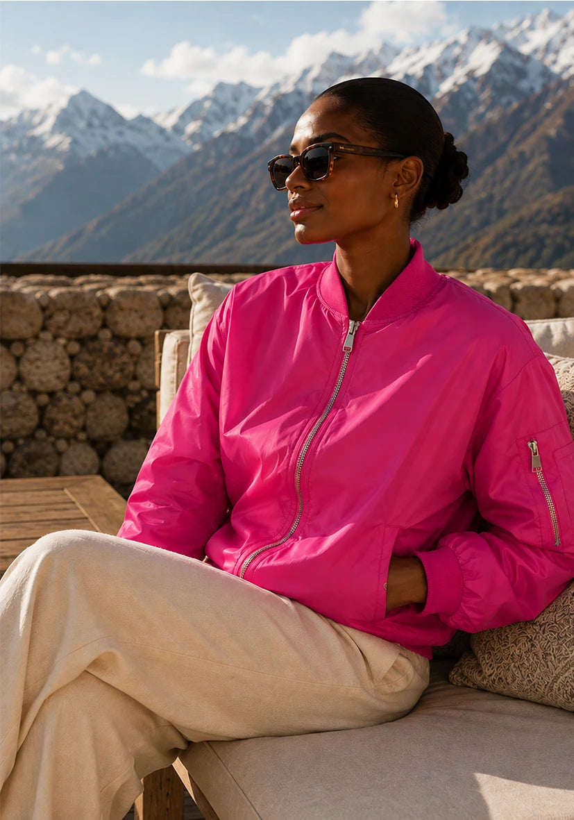 Blouson aviateur uni - Prune
