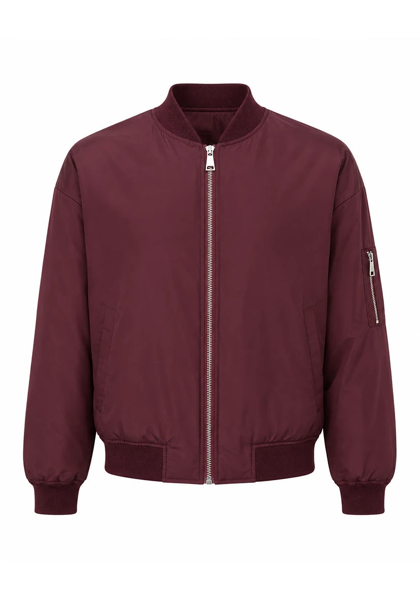Bomberjacke Teddy Fleece- bordeaux