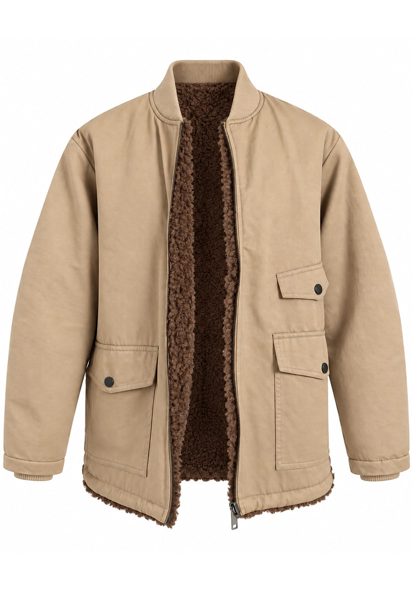 Plain bomber jacket - Plum