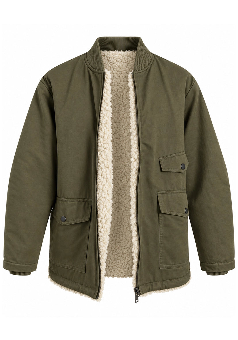 Cazadora bomber lisa - ciruela