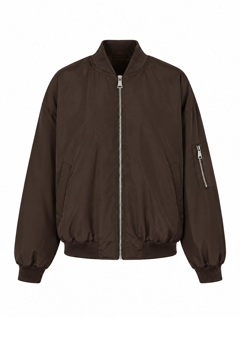 Cazadora bomber lisa - ciruela