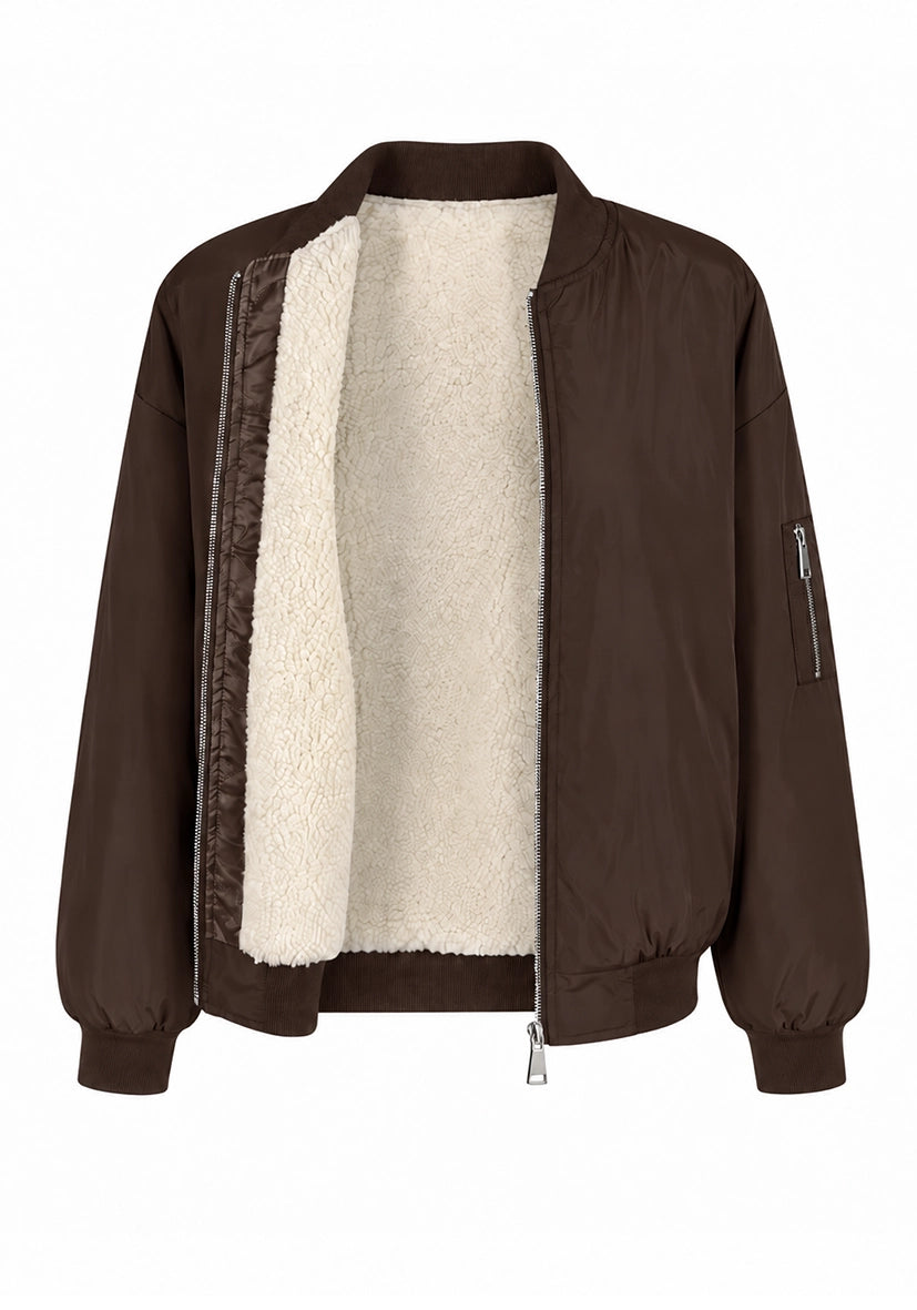 Cazadora bomber lisa - ciruela
