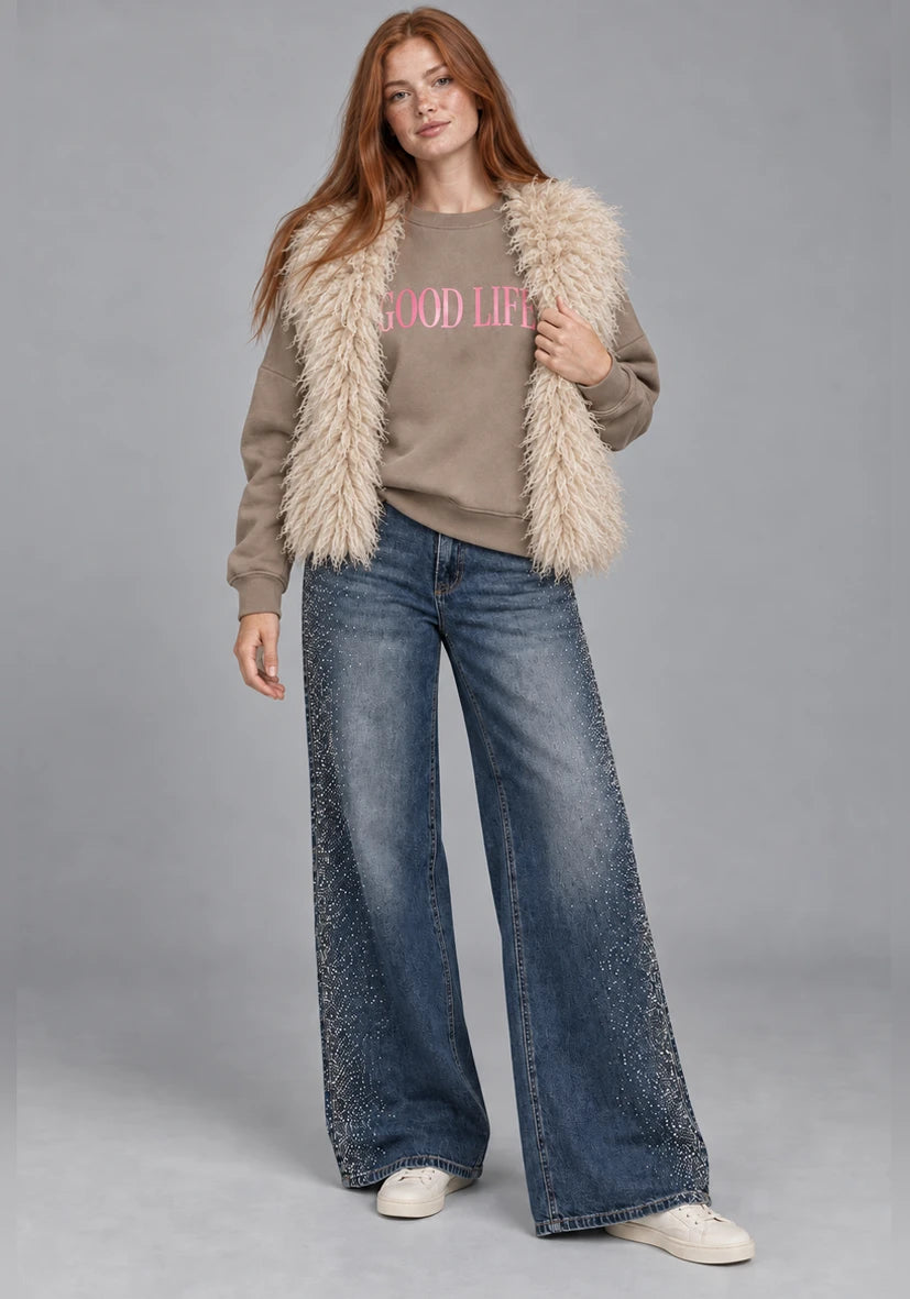 Manteau court Smile & Glow - gris
