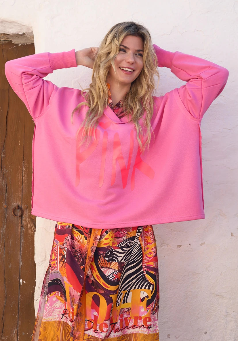 V-Neck wide Pink - flashrose
