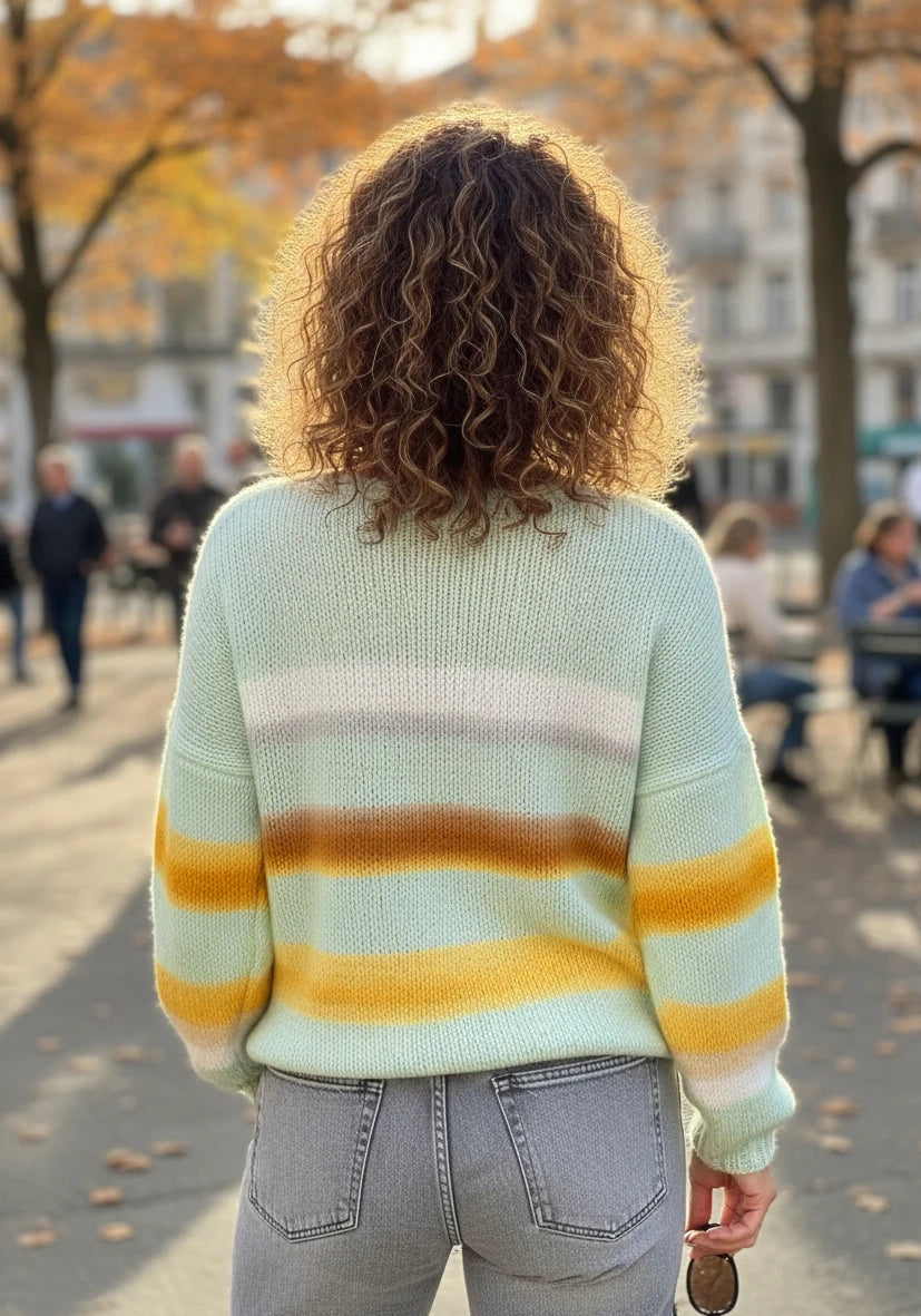 Pullover multicolor Stripes - mint
