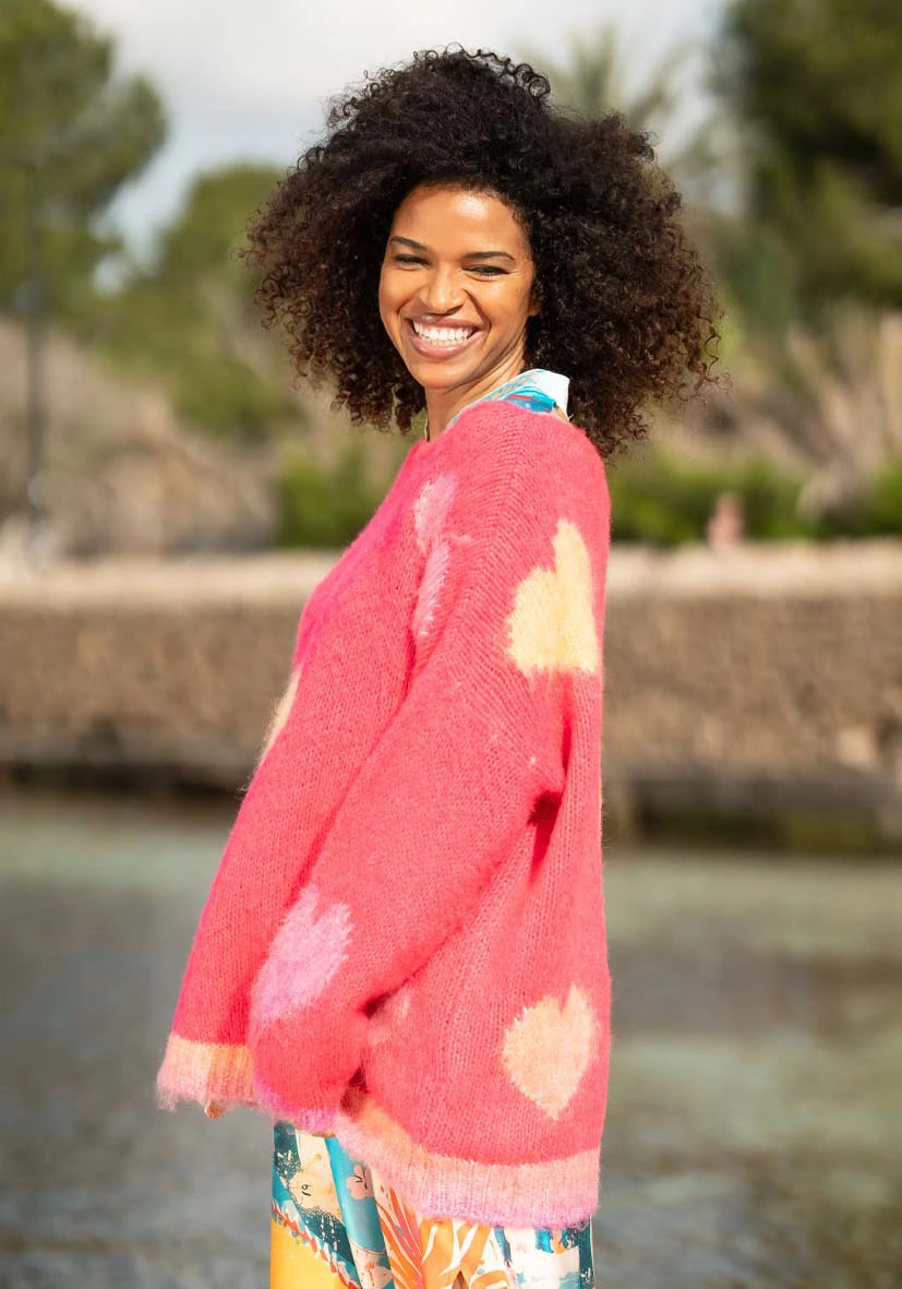 Pullover Hearts allover - pink